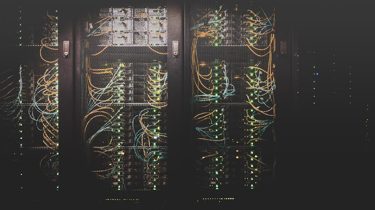 A data-center server room — the lottery RNG that was rigged